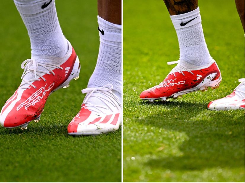 Adidas dành tặng Firmino đôi giày đá bóng đặc biệt chuẩn bị cho trận đấu cuối cùng của Liverpool